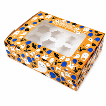 6pcs Halloween design 12 hole cupcake boxes including inserts