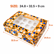 6pcs Halloween design 12 hole cupcake boxes including inserts