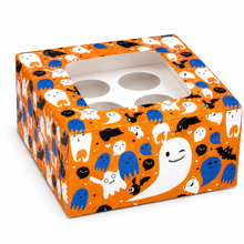 Halloween 4 hole yellow bakery cupcake boxes 6pcs only
