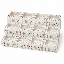 12PCS Christmas 6-Hole Cupcake Bakery Boxes with Clear Window & Inserts