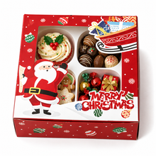 12pcs Gift for Her/Him New Red Christmas Gift Boxes with 4 Compartments - Featuring Festive Snowman And Tree Designs - Equipped with Insert Dividers, Suitable for Holiday Gifts And Party Favors for 500 Different Occasions