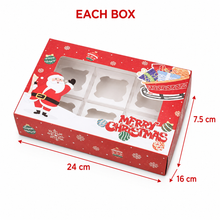 12pcs Gift for Her/Him New Red Christmas Gift Boxes with 6 Compartments - Featuring Festive Snowman And Tree Designs - Equipped with Insert Dividers, Suitable for Holiday Gifts And Party Favors for 500 Different Occasions