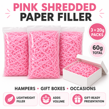 3pcs 20g Combination Pink Pack of Raffia Grass Paper Filler - Pink, Suitable for Gift Wrapping, Christmas, Wedding, Birthday, Valentine's Day Decoration Filler, Holiday Packaging | Soft Tone | Lightweight Filling Material