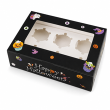 6PCS Halloween 6-Hole Cupcake Boxes with Window |  Treat Gift Packaging