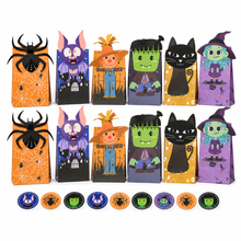12pcs Halloween Candy Boxes Vertical Kraft Paper Cookie Box, Pumpkin Gift Box