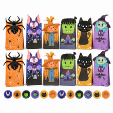 12pcs Halloween Candy Boxes Vertical Kraft Paper Cookie Box, Pumpkin Gift Box