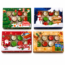 Christmas Theme 12-Hole Cupcake & Cookie Bakery Box – 12PCS Red, Green & Blue Holiday Gift Packaging for Cupcakes, Cookies & Desserts