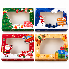 Christmas Theme 12-Hole Cupcake & Cookie Bakery Box – 12PCS Red, Green & Blue Holiday Gift Packaging for Cupcakes, Cookies & Desserts