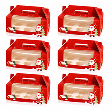Christmas 6 hole cupcake bakery box  12 pcs