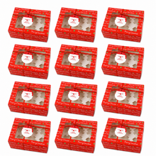 Christmas Red Green Cookie cupcake bakery boxes 12pcs