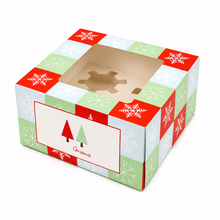 12PCS Christmas Red Green Cookie cupcake bakery box including inserts, ribbon and tags