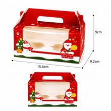 12pcs Christmas 2-Hole Cupcake Bakery Boxes with Inserts – Holiday Gift Packaging for Cupcakes, Muffins, Desserts & Christmas Treats