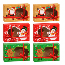 4pcs Christmas themed cookie cake biscuit bakery box (Yellow, Green & Red)