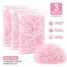 3 Packs Baby Pink Shredded Tissue Paper Hamper Filler (20g Each) – Gift Box & Basket Packaging Decoration (Copy)