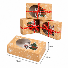 12PCS Christmas Cookie Bakery Boxes – Santa & Elf Design Gift Packaging for Holiday Treats