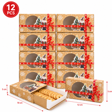 12PCS Christmas Elf Design Bakery Gift Boxes – Cookie, Candy & Treat Storage Packaging