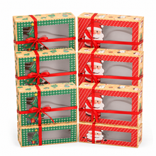 12-Pack Christmas Cookie Gift Boxes – Bakery Boxes with Ribbon, Treat Boxes for Cookies, Cakes, Candy & Holiday Gifts