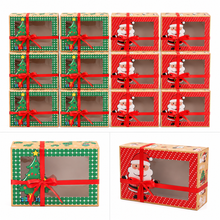 12-Pack Christmas Cookie Gift Boxes – Bakery Boxes with Ribbon, Treat Boxes for Cookies, Cakes, Candy & Holiday Gifts