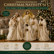 PRE ORDER 55cm Large Handmade Christmas Nativity Set with 38cm Three Wise Men & Angel – Premium Holy Family Religious Figurines