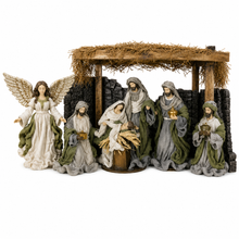 🎄 PRE-ORDER | 9.5" Handmade Religious Nativity Set with 15.5" Stable – Premium Christmas Holy Family Scene | Artisan Christmas Home & Church Décor