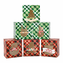 Christmas cookie paper boxes doughnut giftboxes bakery box with clear window Xmas red green box