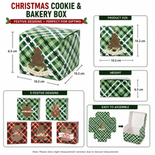 Christmas cookie paper boxes doughnut giftboxes bakery box with clear window Xmas red green box