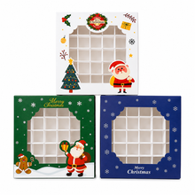 40PCS Christmas 16 Grid Boxes – Mixed Festive Designs, Bakery Gift Boxes Christmas Gift Packaging