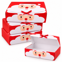 20-Pack Christmas Cookie & Bakery Gift Boxes – Red Santa Treat Boxes with Ribbon for Cakes, Biscuits & Holiday Gifts, 24 × 19 × 7 cm