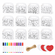 4pcs Christmas childrens carry handle cookie  DIY colour inbakery cookie Box