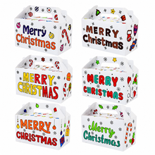 4pcs Christmas childrens carry handle cookie  DIY colour inbakery cookie Box