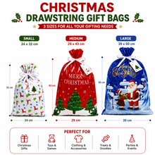 Drawstring Christmas REUSABLE Gift Bags (biodegradable)