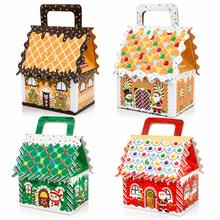12PCS Gingerbread House Christmas Cookie Bakery Boxes – 12cm Holiday Treat Gift Boxes for Cookies, Candy & Party Favors