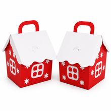 24pcs Christmas Santa House Bakery Boxes 8×6×10 cm – Festive Cookie, Candy, Cake & Biscuit Gift Packaging Boxes for Holiday Treats
