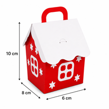 24pcs Christmas Santa House Bakery Boxes 8×6×10 cm – Festive Cookie, Candy, Cake & Biscuit Gift Packaging Boxes for Holiday Treats