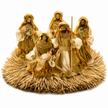 🎄 53cm Gold Christmas Nativity Ornament with Manger – Holy Family Religious Scene, Christian Christmas Home Decor & Holiday Gift ✨