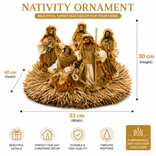 🎄 53cm Gold Christmas Nativity Ornament with Manger – Holy Family Religious Scene, Christian Christmas Home Decor & Holiday Gift ✨