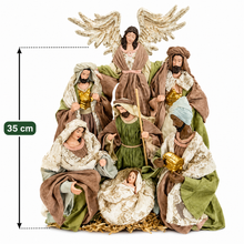Christmas Religious Ornaments Decorations Handmade Nativity Set with Manger - 35cm