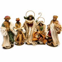 Handmade Christmas Nativity Set with Holy Family & Three Wise Men – 24cm Religious Christmas Decoration, 30cm Kings