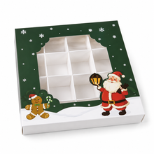 20PCS Christmas 16 Grid Boxes – Mixed Festive Designs, Bakery Gift Boxes Christmas Gift Packaging