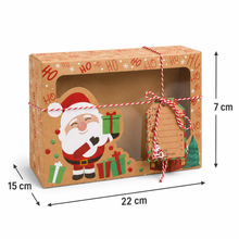 45pcs Christmas Gift Box Set: 15 Boxes + 15 Cards + 15 Strings, 22*15*7cm. Includes 15 Santa Claus and Snowman-themed Kraft Paper Boxes, Suitable as Candy Boxes/cake Boxes. These Hand-folded DIY Christmas Gift Boxes Come with Free Christmas Tags