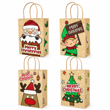 6pcs Christmas Gift Bags with Handles – Santa, Elf, Reindeer & Christmas Tree Party Bags, 21 × 15 × 8 cm