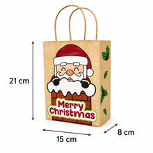 6pcs Christmas Gift Bags with Handles – Santa, Elf, Reindeer & Christmas Tree Party Bags, 21 × 15 × 8 cm