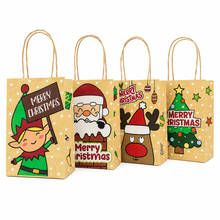 6pcs Christmas Gift Bags with Handles – Santa, Elf, Reindeer & Christmas Tree Party Bags, 21 × 15 × 8 cm
