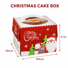1PCS Christmas Red & White Cake Boxes 20cm | Holiday Bakery Gift Boxes for Cakes, Cookies, Desserts & Treats