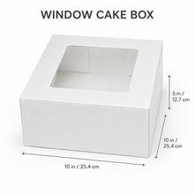 5 Sets Cake Boxes, 25.4X25.4X12.7 cm Tall White Square Bakery Boxes, Cake Storage Container 25.4 cm White Bakery Boxes Disposable Carrier Container Halloween Christmas Holiday, Valentine'S Day, Mother'S Day, Birthday, Wedding, Party