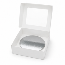 6pcs Cake Boxes 25.4 cm with Cake Boards 25.4cm X 25.4cm X 12.7cm White Bakery Boxes with Windows for Cake, Birthday Party Christmas Halloween Holiday (3pcs Cake Boxes & 3pcs Cake Boards)