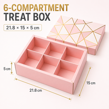 6PCS Fudge Donut Bakery Gift Boxes – Premium Treat Packaging Boxes for Homemade Gifts (21.8 x 15 x 5 cm in size)