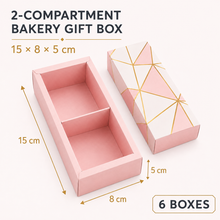 6PCS Donut & Fudge Bakery Gift Boxes – Premium Treat Boxes for Gift Packaging Measuring 15 x 8 x 5 cm