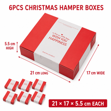 6 pcs Christmas themed hamper cookie gift box6PCS Christmas Hamper Cookie Gift Boxes – Red & White Bakery Treat Packaging, 21 × 17 × 5.5 cm