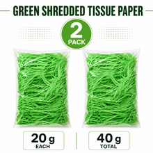 Green Shredded tissue crepe paper hamper filler gift box packaging  20 grams 2 pack x 20grams Gift Wrapping Shredded Paper, Suitable for Wedding, Valentine'S Day, Father'S Day, Mother'S Day, Christmas, Party Decoration